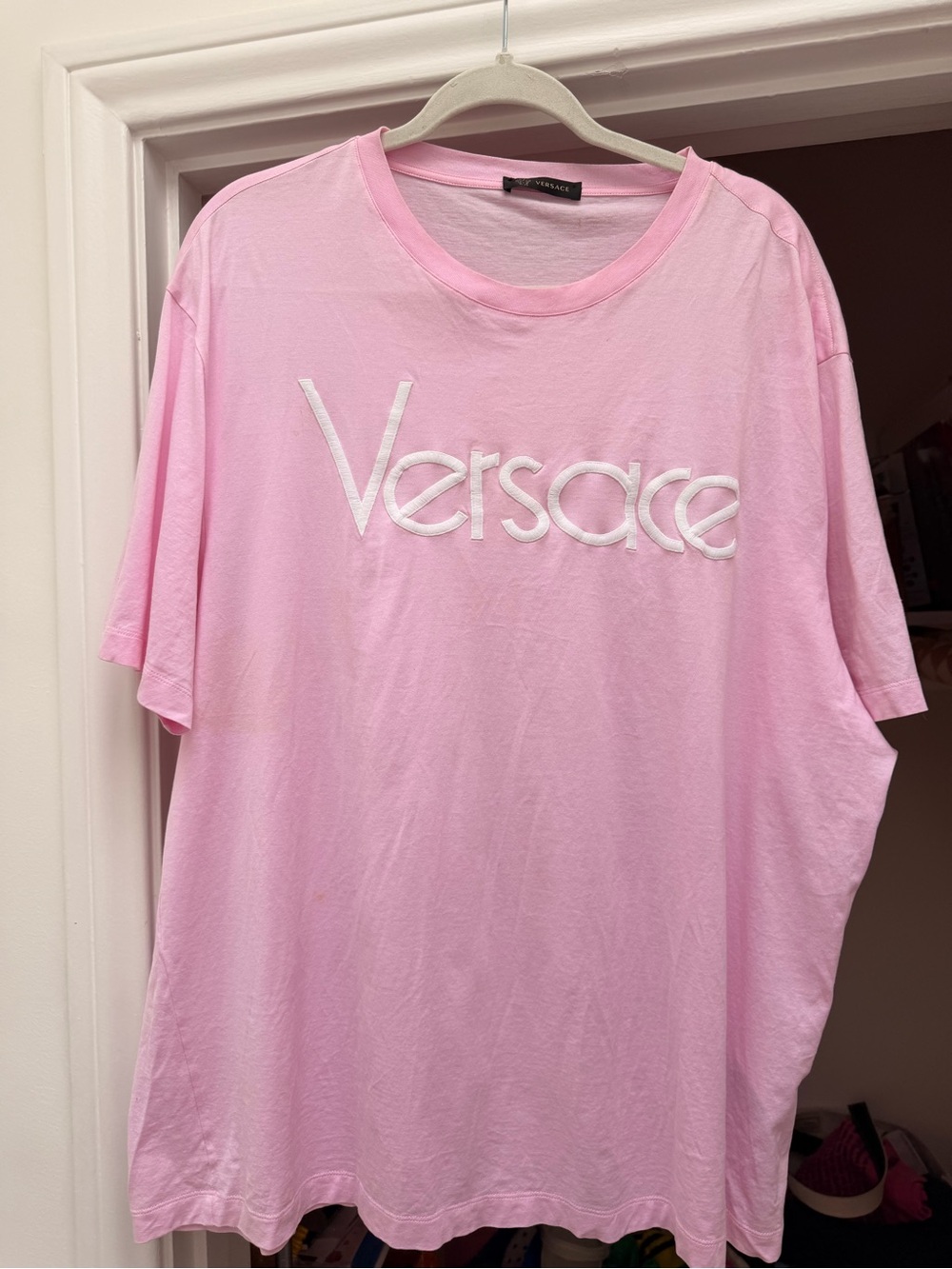 Versace Pink Logo Cotton T-Shirt